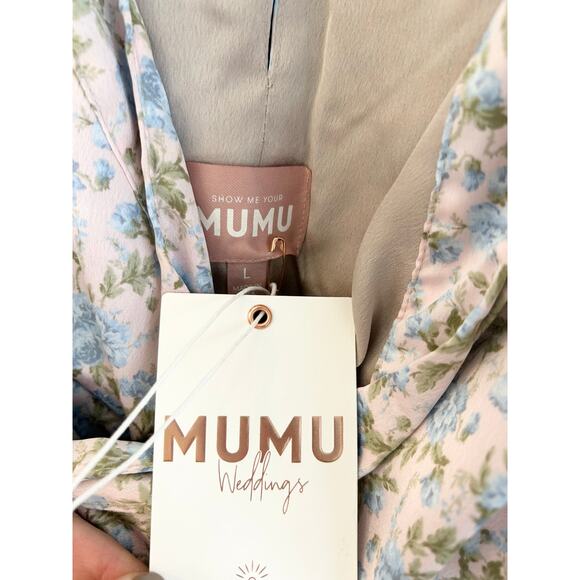 Show Me Your Mumu Say I Do Romper in Charming Rose Luxe Satin L NWT - Picture 5 of 7